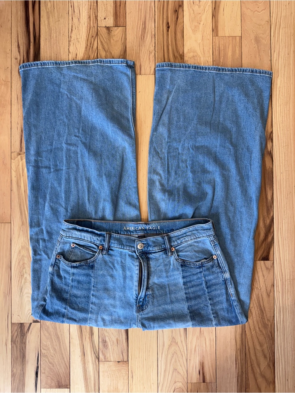 American Eagle Low Rise Wide Leg Blue Denim Jeans
